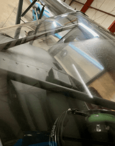 oil mist aiplane windshield